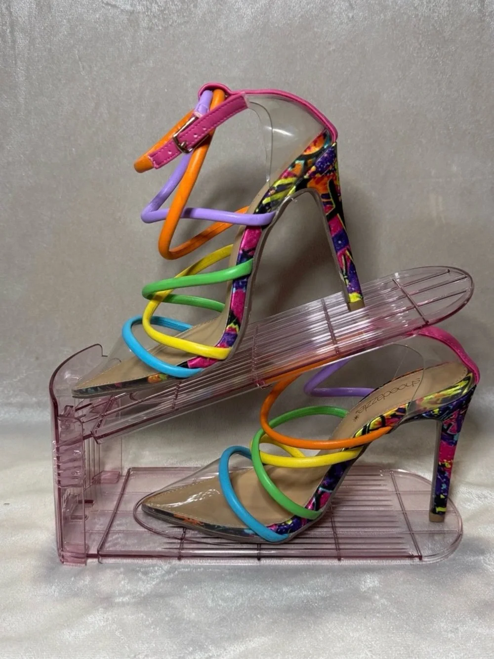 Multicolor Strappy High Heel Sandals - Women